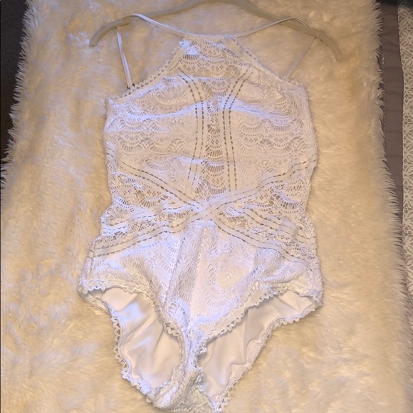 BECCA Other - BECCA lace halter one piece swimsuit
